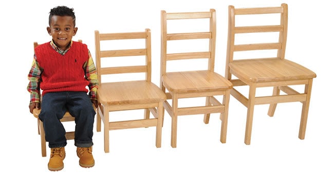 Child size wooden outlet chairs